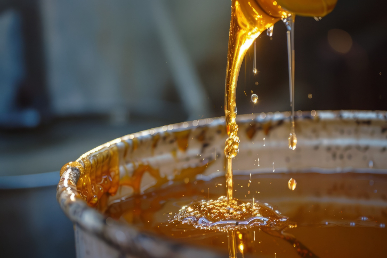 A Drum of Industrial Grease Dripping