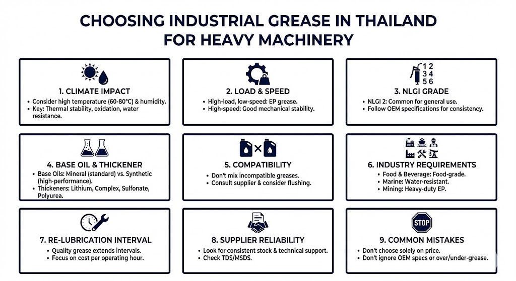 Choosing Industrial Grease in Thailand for Heavy Machinery
